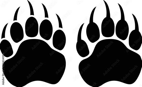 Bear paw print with claws vector graphic. Stock Vector | Adobe Stock