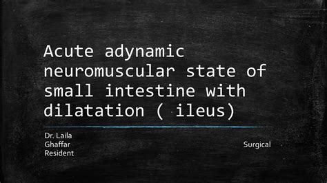 Acute Adynamic Neuromuscular State Of Small Intestine With Dilatation I