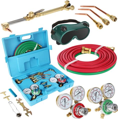 Rx Weld Oxygen Acetylene Torch Kit Gas Cutting Welding Kit Portable Oxy Brazing Welder Tool Set