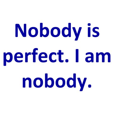 Nobody Is Perfect I Am Nobody Shirt