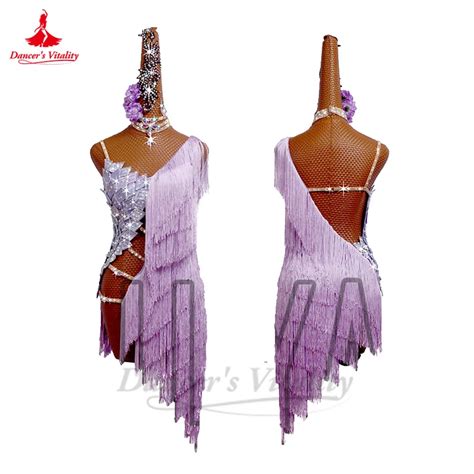 Vestido De Dan A Latina Personalizado Para Mulheres Rumba Cha Cha Tango Performance Roupas De