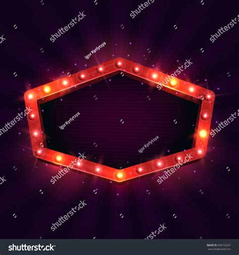 Shining Retro Billboard Vintage Bright Sign Stock Vector (Royalty Free ...