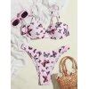 Emmiol Free Shipping 2025 Butterfly Print Underwire Bikini Set Pink M In Bikini Sets Online