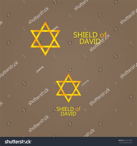 Vector Illustration Golden Shield David Stock Vector Royalty Free
