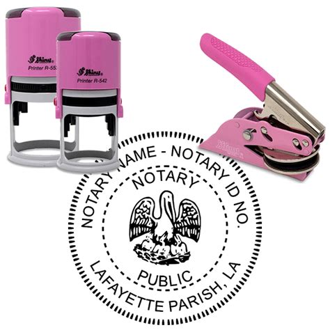 Louisiana Pink Round Notary Seal Corp Connect