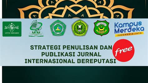 Strategi Penulisan Dan Publikasi Jurnal Internasional Bereputasi Lpt