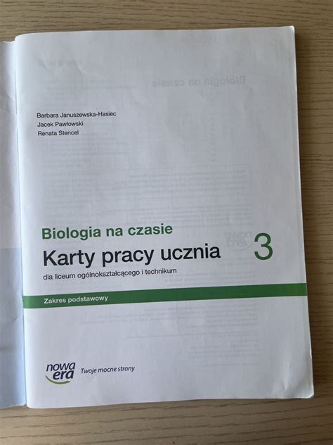 Karty Pracy Ucznia Biologia Na Czasie Nowa Era Gliwice Ostropa Olx Pl