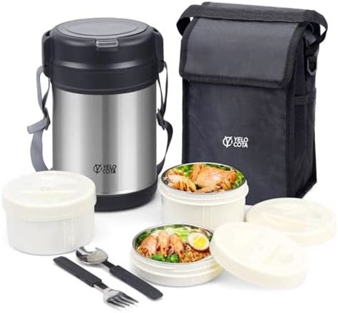 Amazon Ssawcasa Thermos For Hot Food Layered Stackable Oz Insulated Lunch Box Large