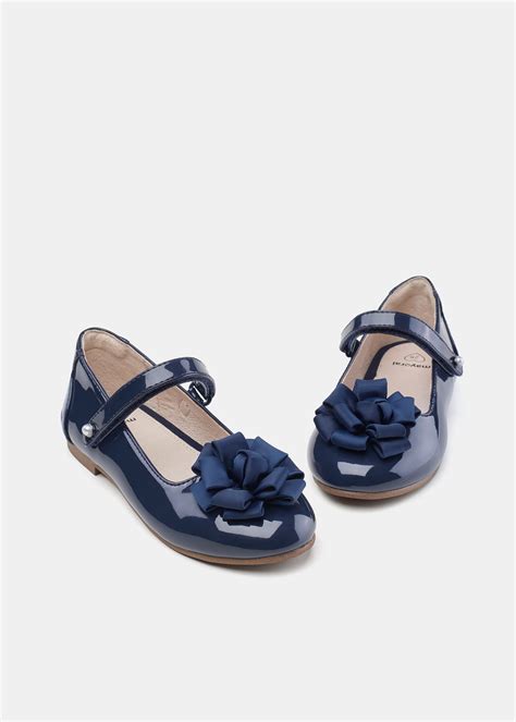 Ballerine vernice fiore bambina Blu Navy | Mayoral