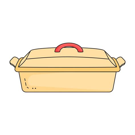 Kitchen Pan Hand Drawn Silhouette Of Kitchenware Element Cooking Tool