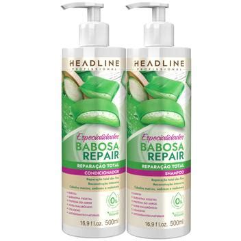 Shampoo E Condicionador Babosa - Kit Shampoo E Condicionador Babosa Especialidades HeadLine Profissional ...