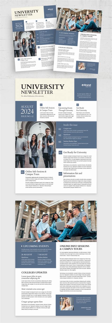 University Newsletter Template – newspaper-templates.com