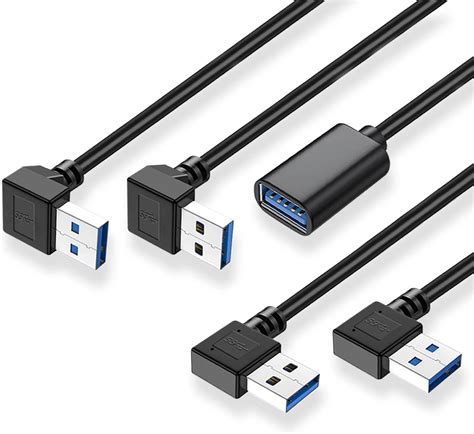 Amazon.com: ALINNA 90 Degree USB 3.0 Extension Cable, Black USB 3.0 ...