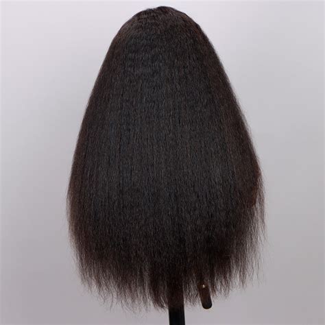 Yaki Straight Wigs Kinky Straight 13x45 Hd Lace Front Wig With 4c