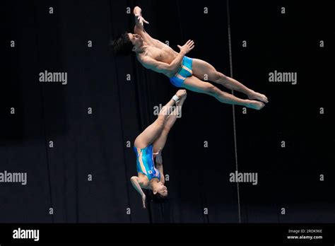 Yi Jae Gyeong And Kim Su Ji Of South Korea Compete In The Mixed Diving