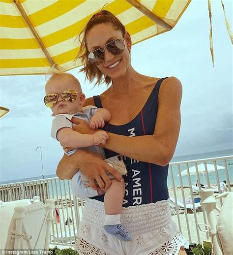 Lara Trump Shows Off Her Figure In A Bikini While Taking Her Son Luke On His First Boat Ride