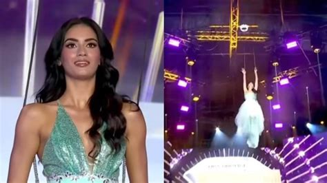 Candidata sufre aparatosa caída en Miss Universe Latina XPOT