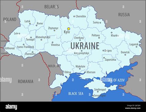 Ukraine Map Of The Territory Of The Ukrainian State Divided Into