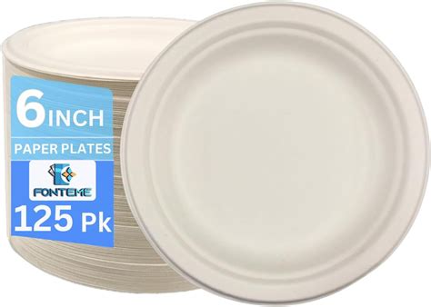 Fonteme Inch Bagasse Biogradeble Plates Count Compostable Dessert