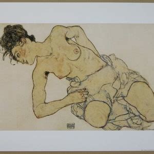 Egon Schiele Exhibition Poster Nude Woman Museum Artist Art Print Offset Litho Etsy