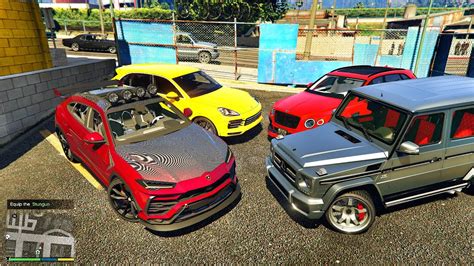 Gta Stealing Luxury Lamborghini Rr G Amg Super Cars With Franklin