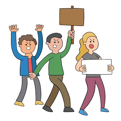 Cartoon People Angry and Taking Action Vector Illustration 2567738