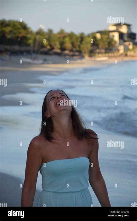 Mature Woman Fun Beach Hi Res Stock Photography And Images Alamy
