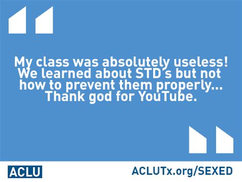 Student Survey Finds Sex Education In Texas Ineffective Aclu Of Texas We Defend The Civil