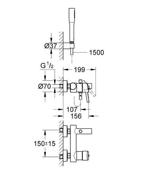 Grohe Concetto Wall Mounted Bath Shower Mixer Victorian Plumbing