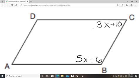 Solved In The Accompanying Diagram Of Parallelogram ABCD MB 5x