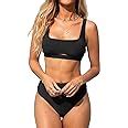 Amazon Cupshe Bikini Set For Women Two Piece Bathing Suits High Waisted Square Neck Cutout