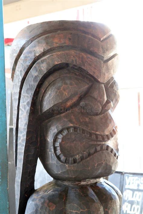 Fiji Paradise Series Wood Carving Tiki God Editorial Stock Photo