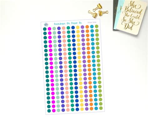 Color Dots Checklist Bullet Points Vertical Planner Etsy