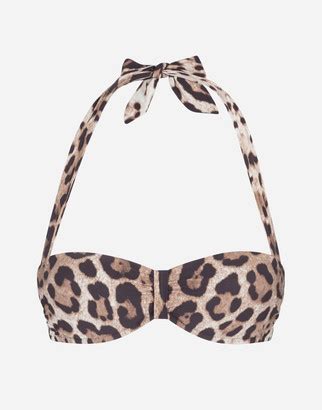 Dolce Gabbana Leopard Print Bandeau Bikini Leopard Print ShopStyle Two Piece Swimwear