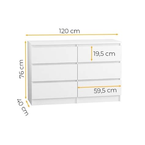 Komoda 120/6 cm - bílá - SG nábytek