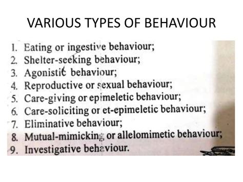 Types Of Behaviours Ppt