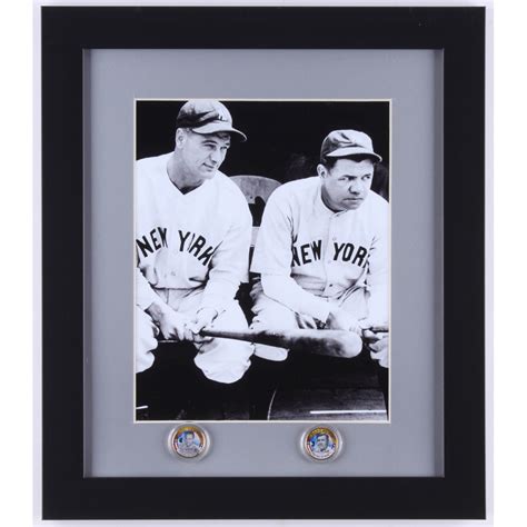 Lou Gehrig Babe Ruth Yankees 13x15 Custom Framed Photo Display With