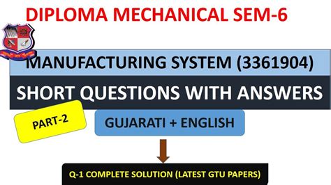 Manufacturing System Most IMP Short Question Part 2 3361904 II MS