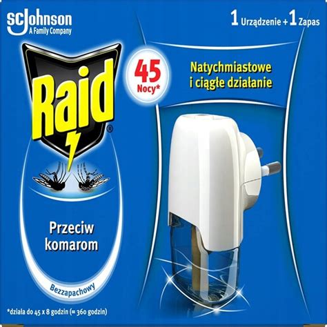 RAID PRZECIW KOMAROM URZĄDZENIE + PŁYN 45 NOCY 13099833730 - Allegro.pl