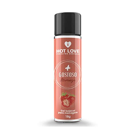 Gostoso Gel Beijável 18g Sabor Morango Hot Love Desejos de Prazer