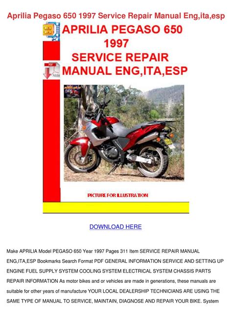 Aprilia Pegaso Service Repair Manual By Altasweeney Issuu