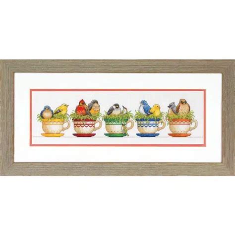 Dimensions Teacup Birds Cross Stitch Kit Jk S Cross Stitch