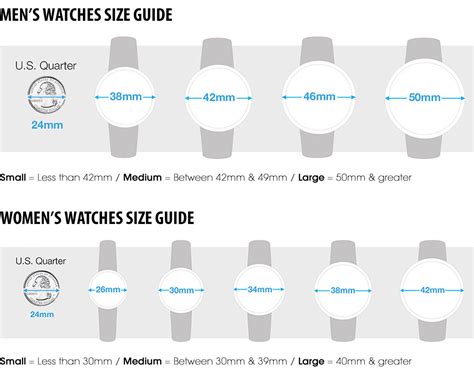 size guide watches trovelle