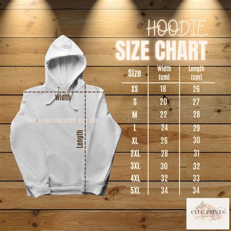 Gildan G185 Hoodie Size Chart Printable Digital Download For Perfect Sizing Xs 5xl Etsy