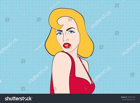 Pop Art Girl Pin Poster Blonde เวกเตอรสตอก ปลอดคาลขสทธ 769737748 Shutterstock
