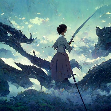 GQ A woman wielding a sword adventuring in a world by lolococo99 on ...