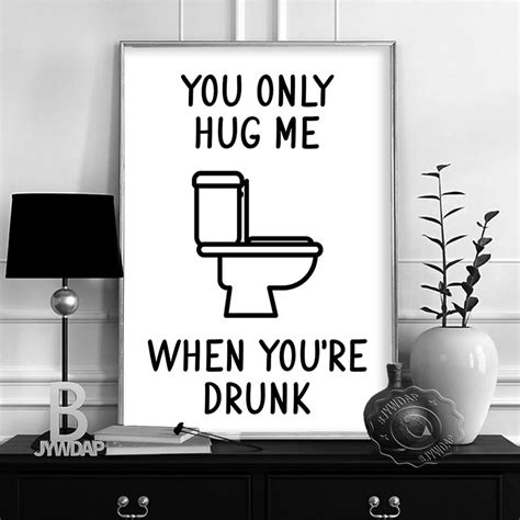 Black White Funny Bathroom Rules Canvas Wall Art Home Decor Weposters