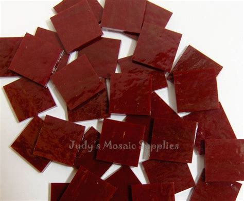 Maroon Opaque Glass Tiles Tesserae Mosaic By Judysmosaicsupplies 3 85 Beading Supplies