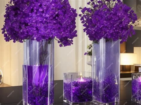 Premium Ai Image Diy Purple Passion Wedding Centerpiece Generative Ai