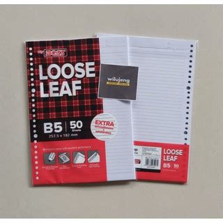 Jual Kertas File Binder Loose Leaf Big Boss B5 Bergaris 50 Lbr Pak